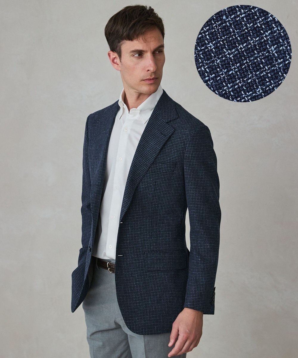 GOTAIRIKU 【尾州】ストレッチメッシュジャケット_千鳥格子柄 