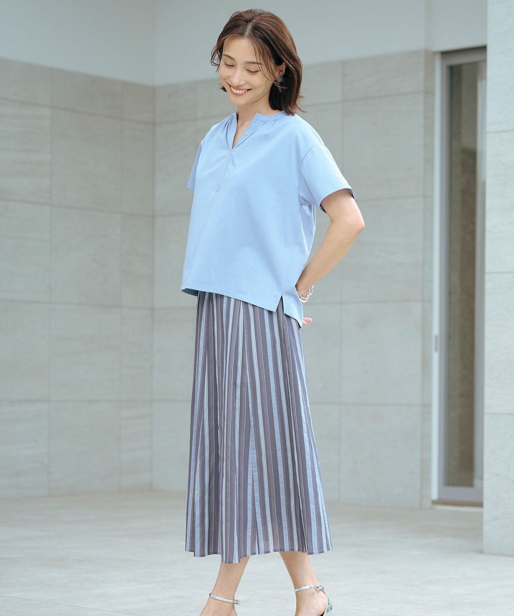 J.PRESS LADIES L 【洗える】ランダムストライプ スカート 