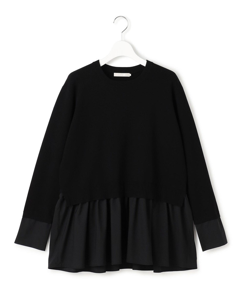 ICB レーヨンシルクストレッチブレンド ドッキングペプラムプルオーバー 