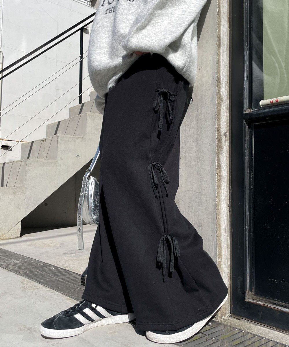 WEGO 【裏起毛】サイドリボンスウェットパンツ 