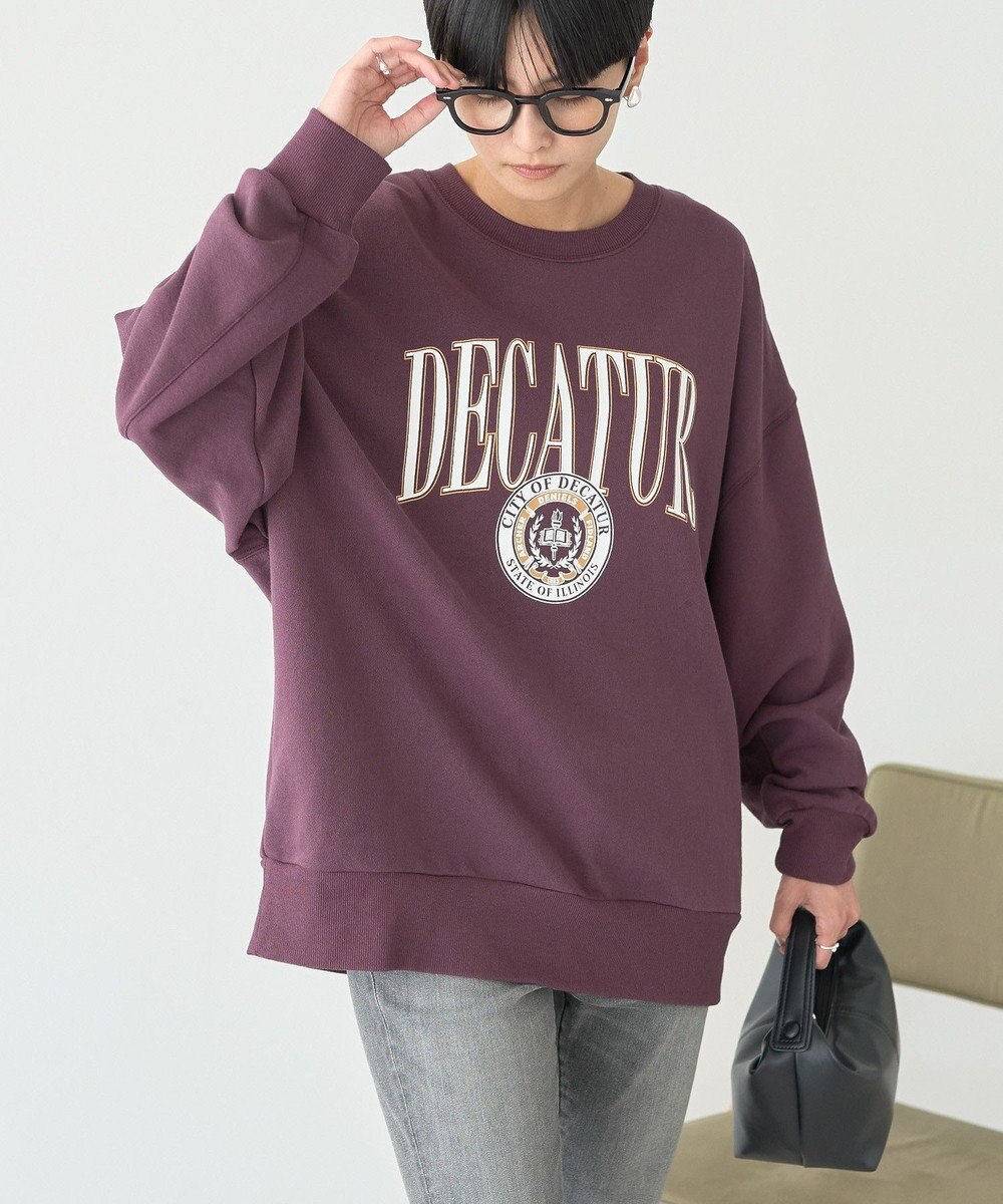 AMERICAN HOLIC カレッジロゴクラックプリント裏毛プルオーバー 