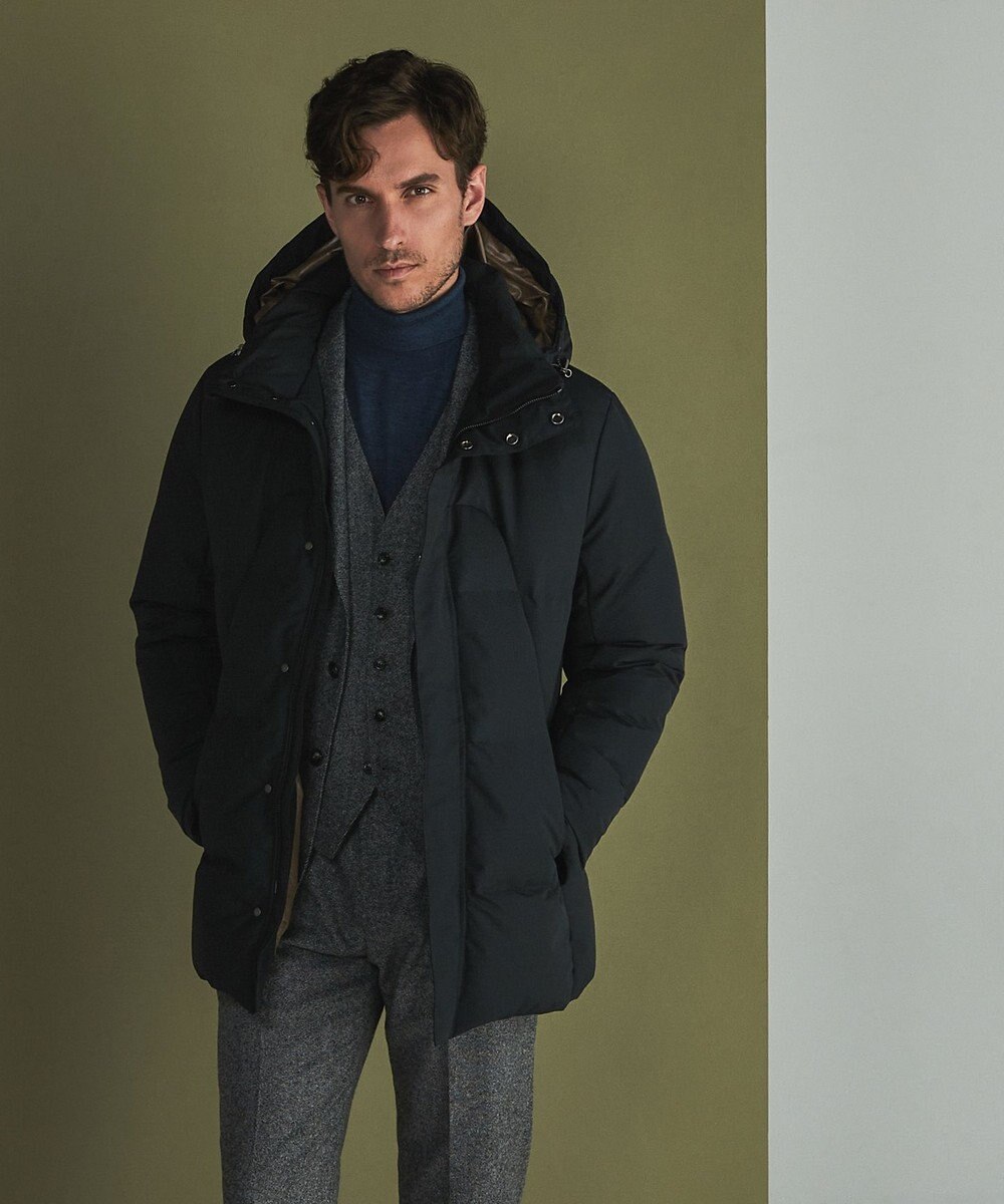 GOTAIRIKU 【仕事で着用可】MINOTECH メランジラミネート ダウンコート(23年モデル) 