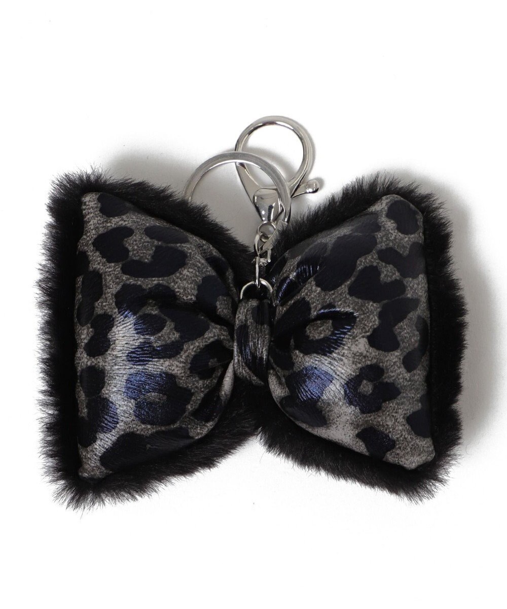 WEGO レオパードPUリボンファーキーホルダー 