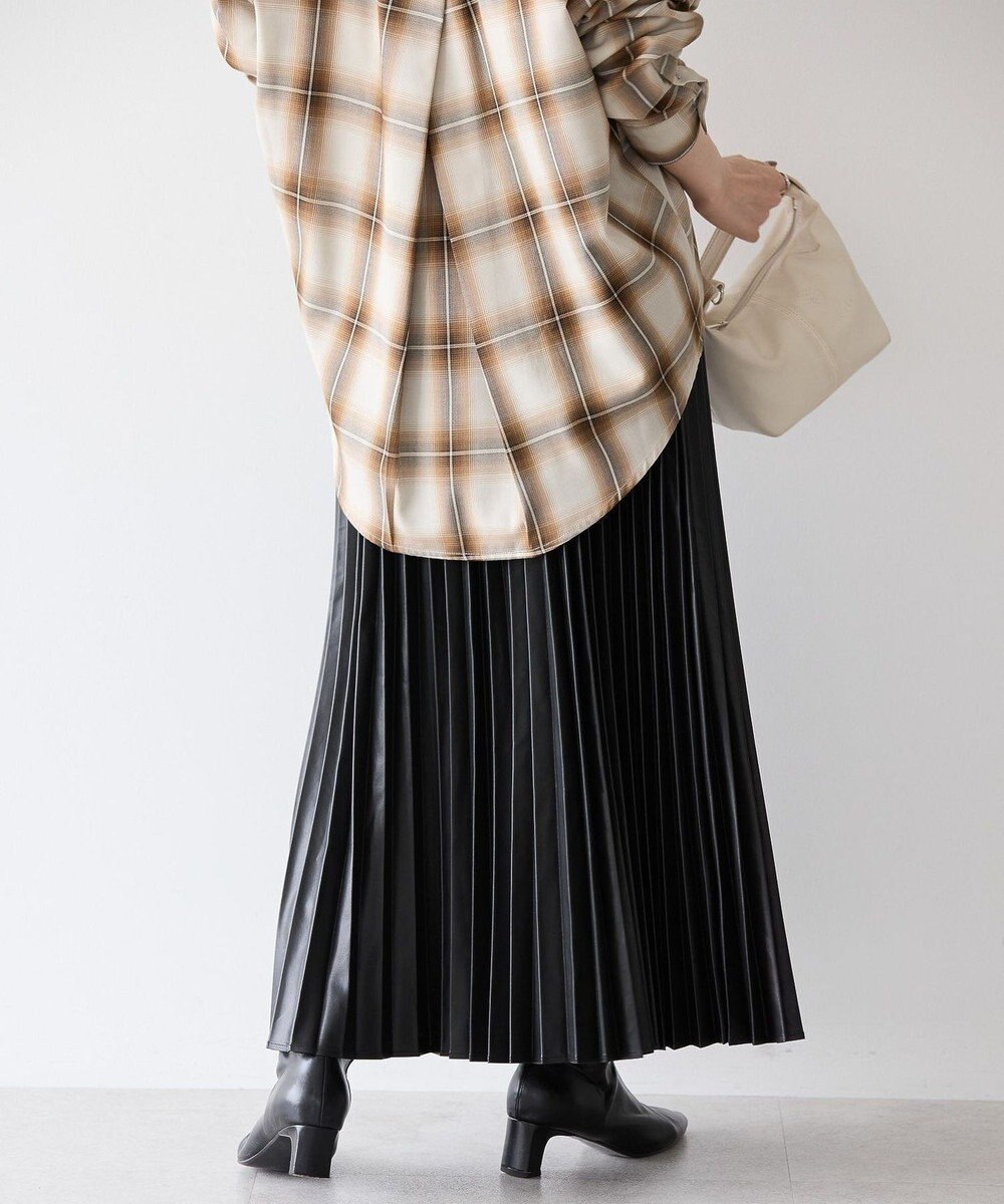 AMERICAN HOLIC フェイクレザープリーツスカート 