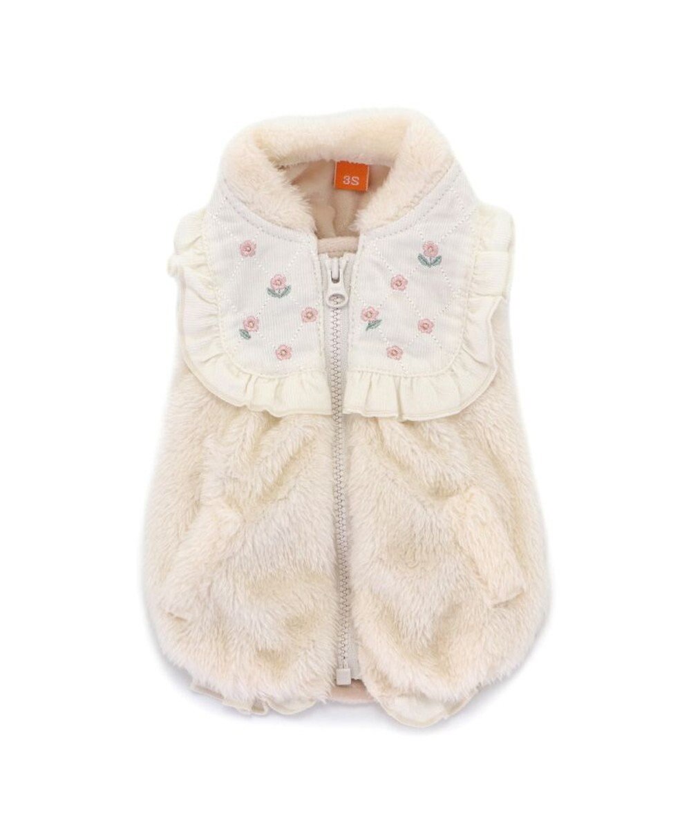 PET PARADISE ペットパラダイス ボア ジップベスト 《お花》 小型犬 