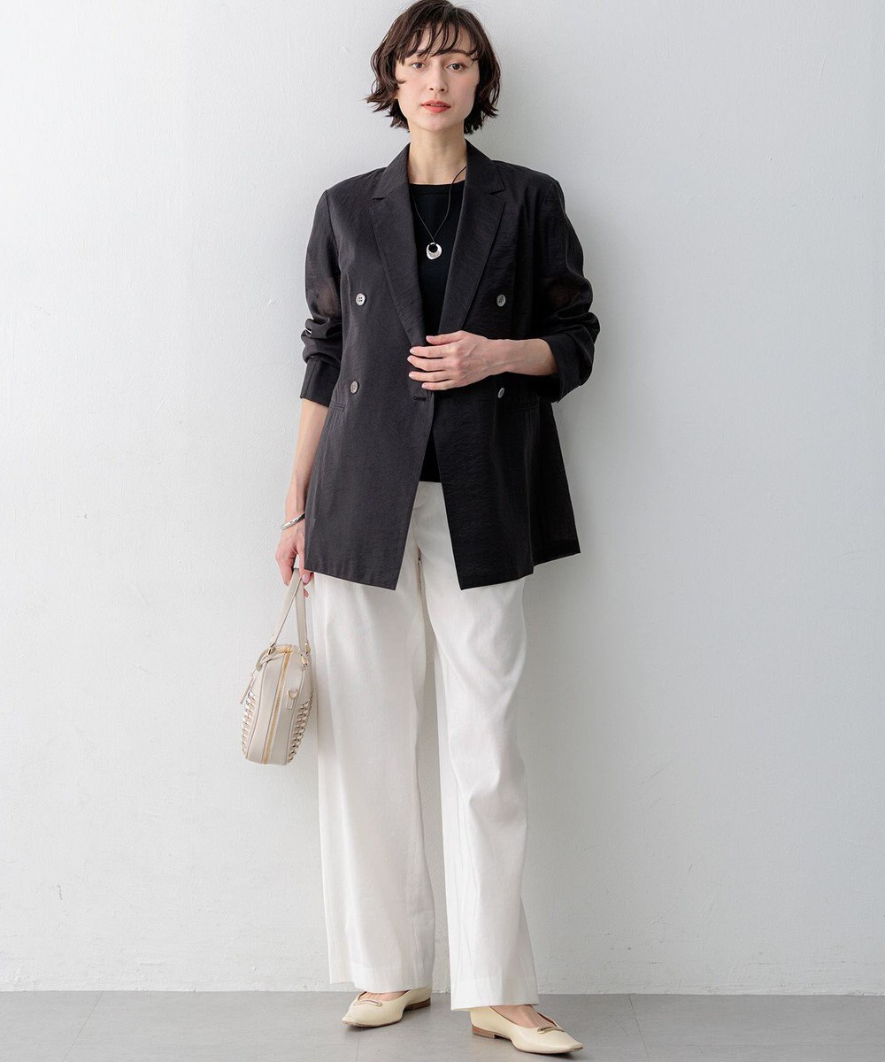 23区 【先行予約】ナイロンコットンシアーボイル ダブルジャケット 