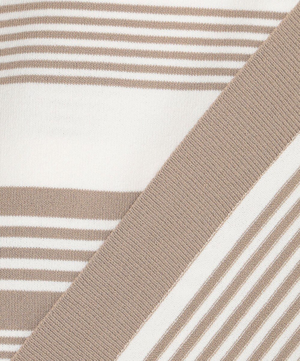 J.PRESS LADIES 【洗える】 レーヨンエリートストレッチ ランダムボーダー ニット Tシャツ 