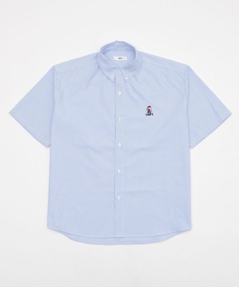 WEGO 【ユニセックス着用ITEM/MLサイズ展開】オックスフォードワンポイントシャツ（SS） 