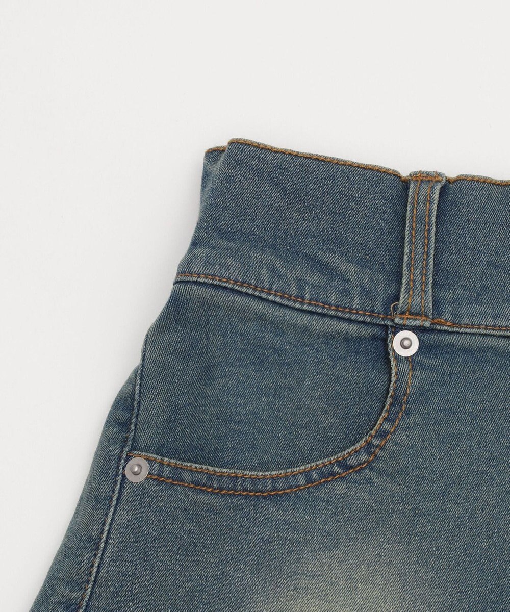 WEGO ベルト付デニムプリーツスカパン 