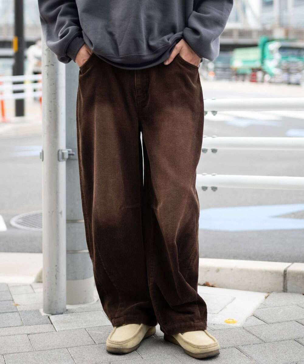 WEGO イージーバレルレッグコーデュロイパンツ 