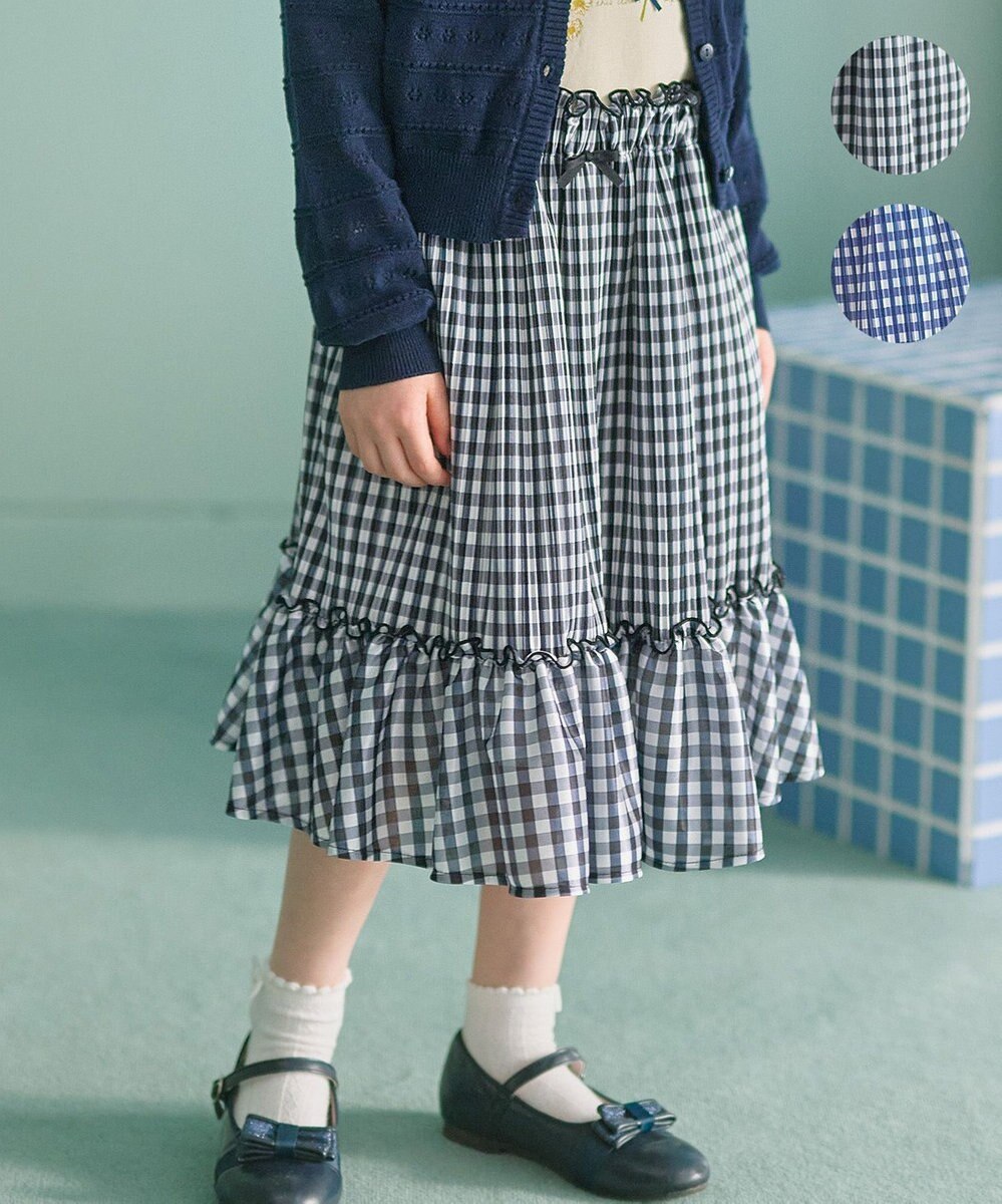 組曲 KIDS 【150-160㎝】ギンガムチェックプリーツ スカート 