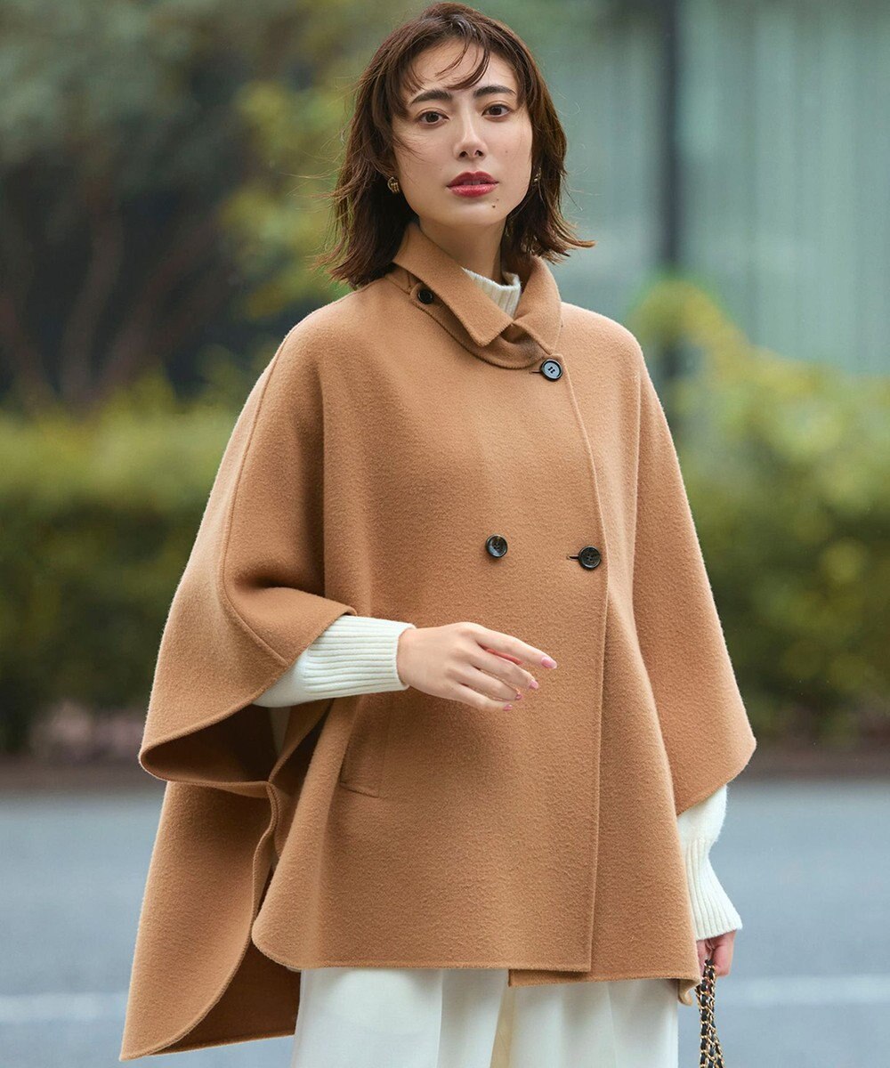 23区 S 【見上愛さん着用/Oggi12月号掲載】ウールライトリバー ポンチョシルエット コート 