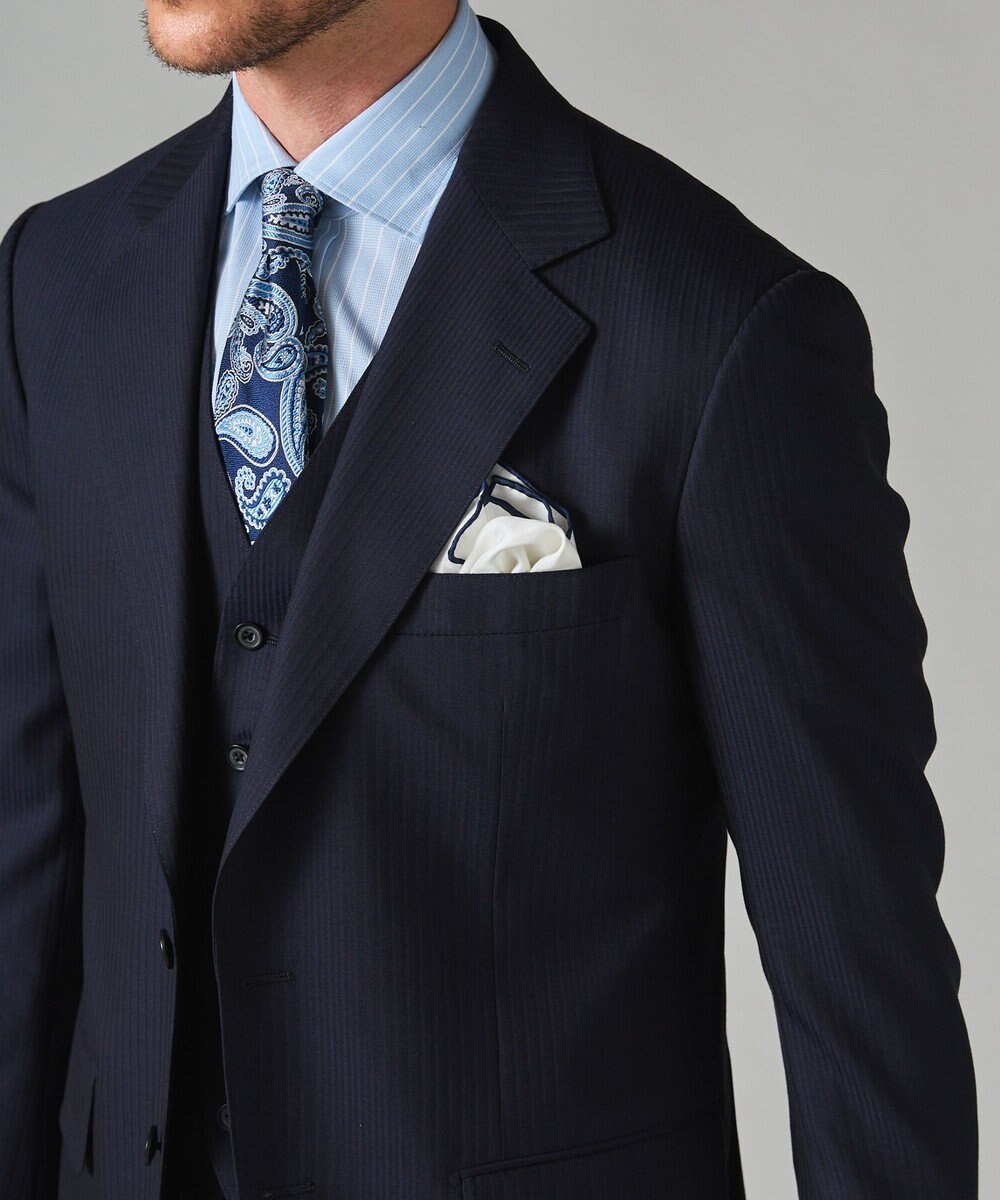 GOTAIRIKU 春夏向け【形態安定】SUMMERPREMIUMPLEATS_スモールワイドカラー 長袖ドレスシャツ（ストライプ/チェック） 