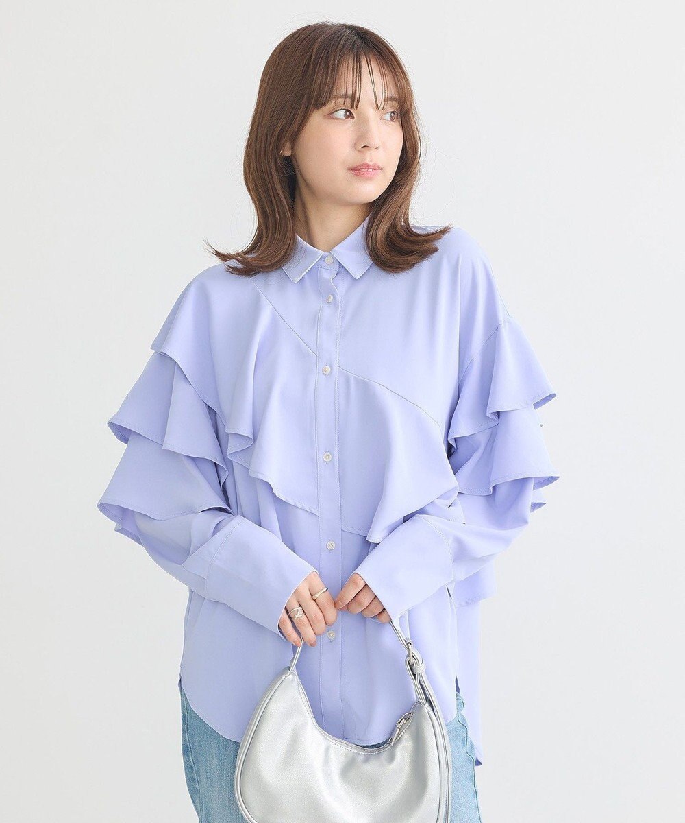 earth music&ecology アシメラッフルシャツ 