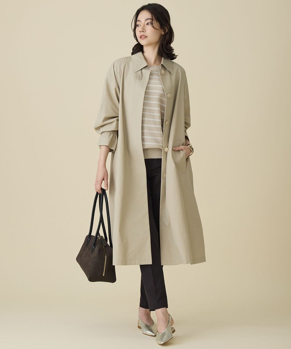 自由区 コットンポリミドルゲージボーダー ニット 