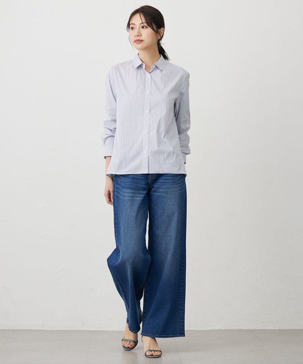 J.PRESS LADIES 【洗える】BASIC STRETCH DENIM ワイド ストレート デニム 