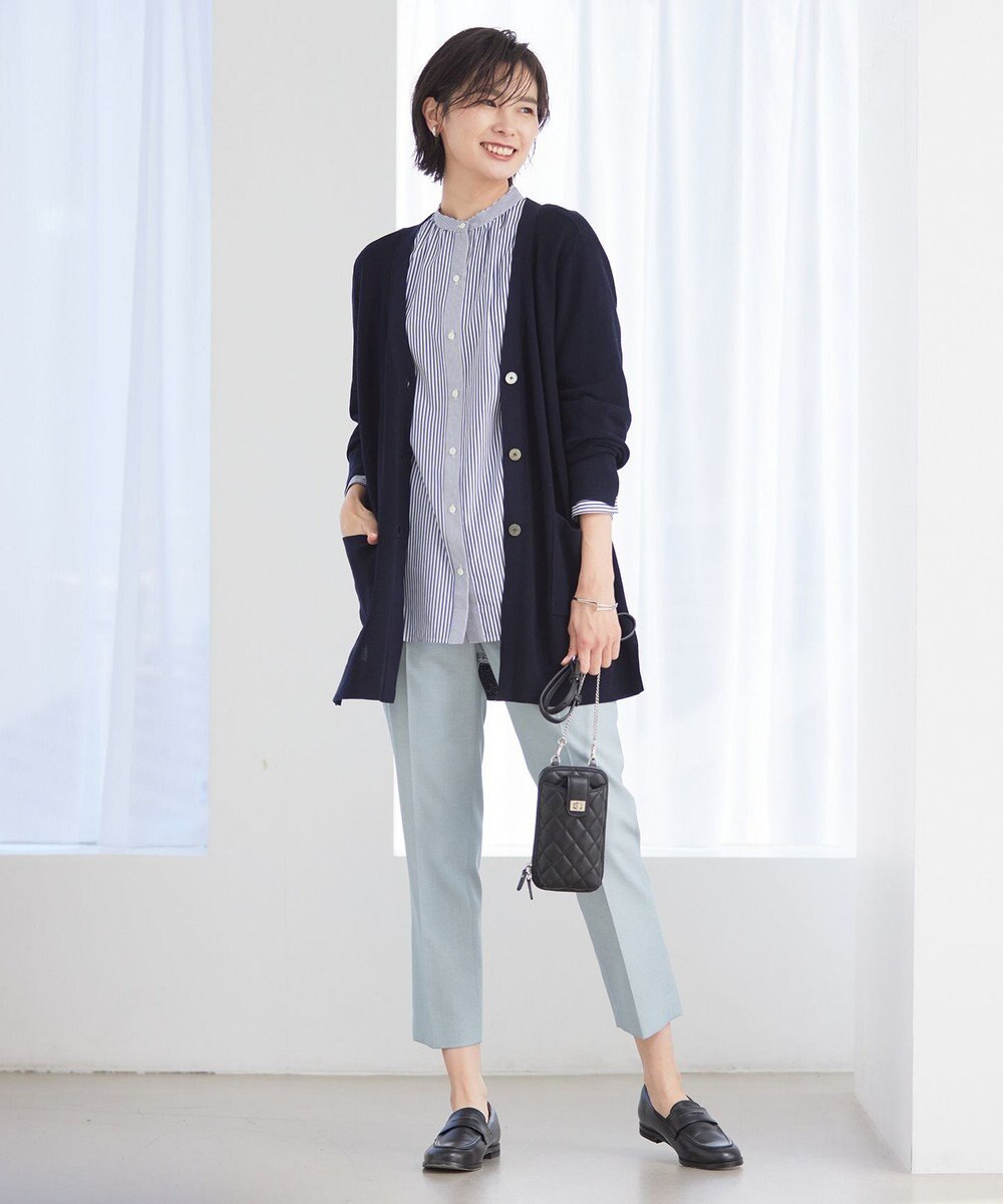 J.PRESS LADIES 【洗える】シャークスキン テーパード パンツ 