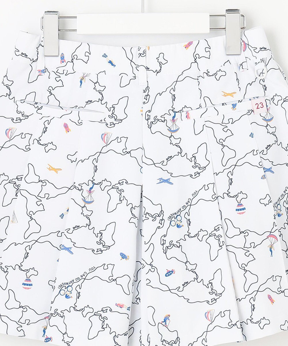 23区GOLF 【WOMEN】ワールドマップ柄 ボックスプリーツ入り キュロットスカート 