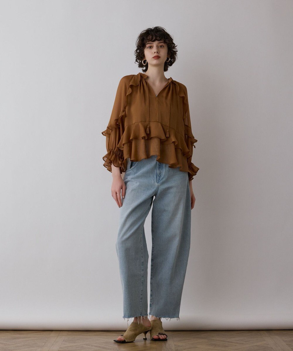 GRACE CONTINENTAL シフォンフレアブラウス 