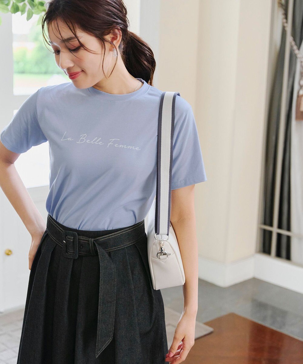 Tiaclasse 【洗える】デニムタックフレアスカート 