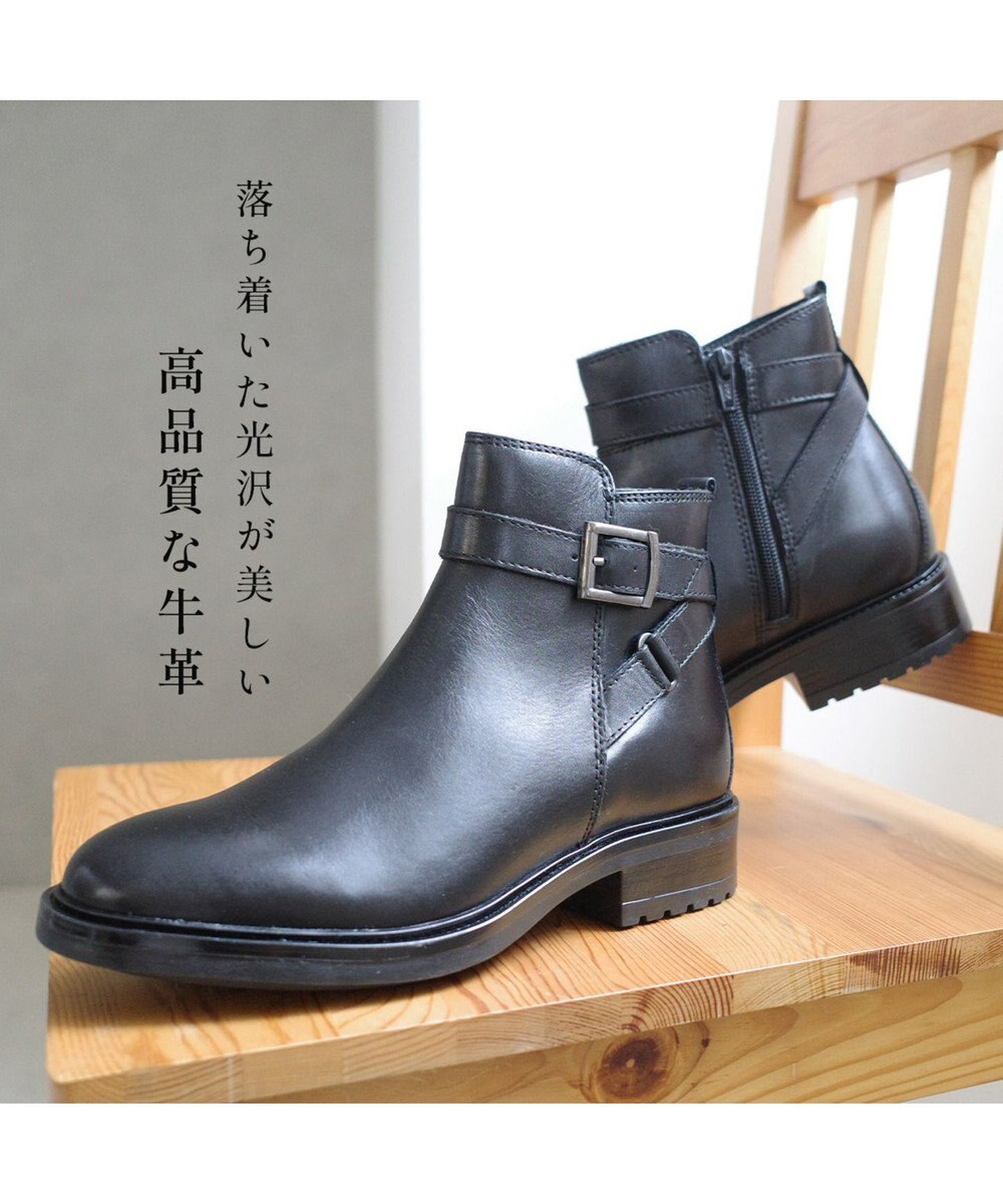 Pointer 本革ベルト付きエンジニアショートブーツ 