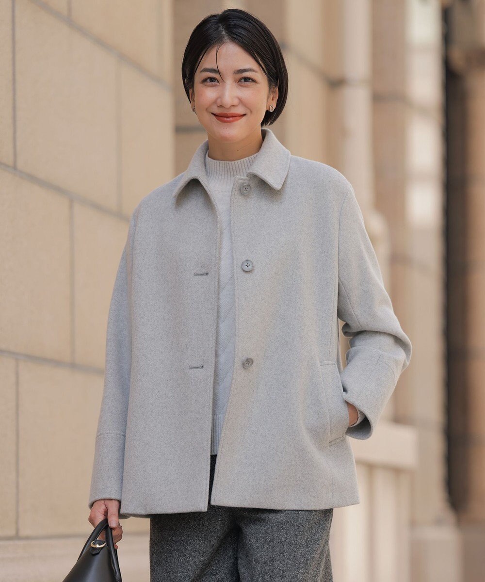 J.PRESS LADIES ショートビーバー ショート丈 ステンカラー コート 