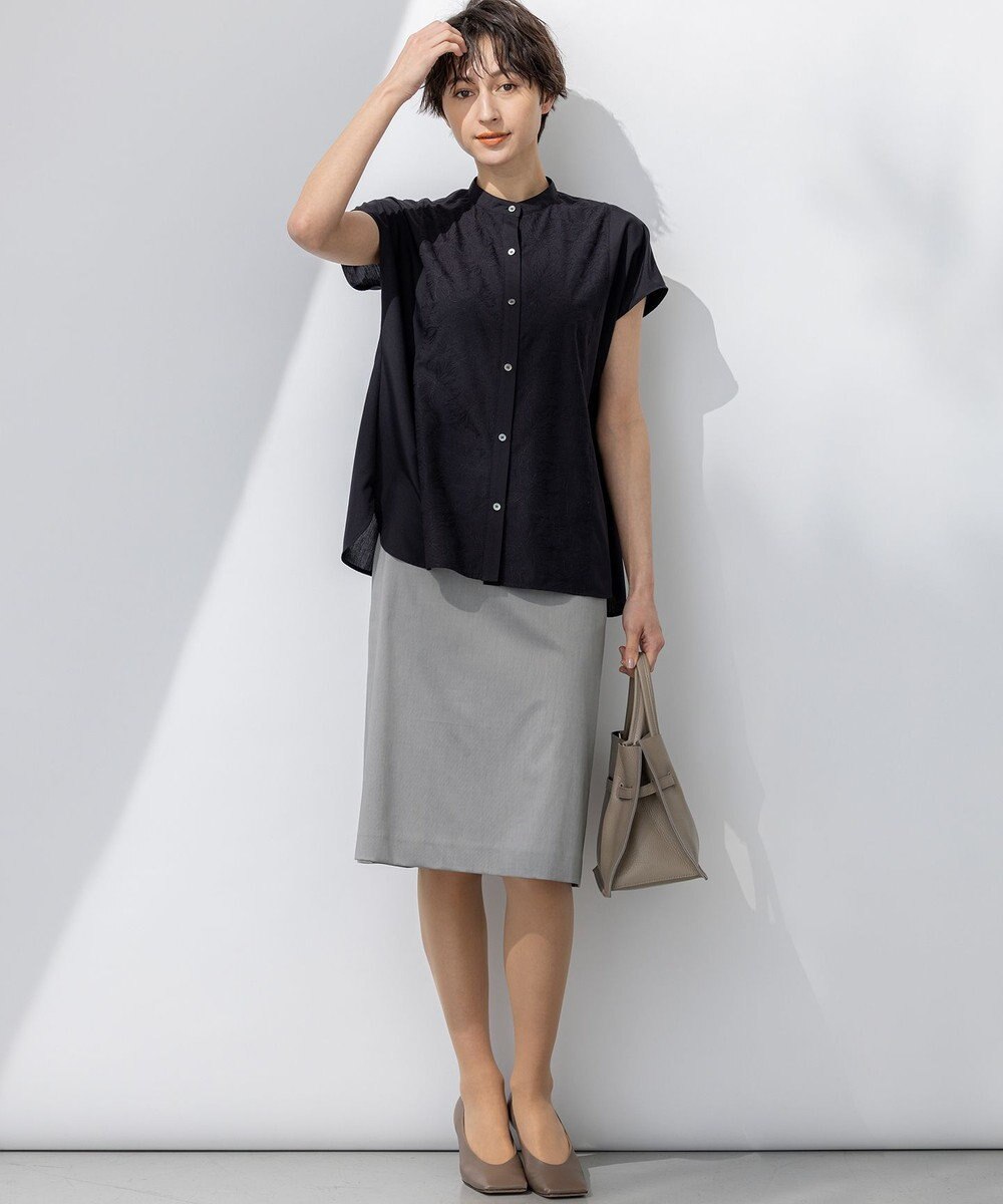 23区 L 【洗える】エンブロイダリー コンビ ブラウス 