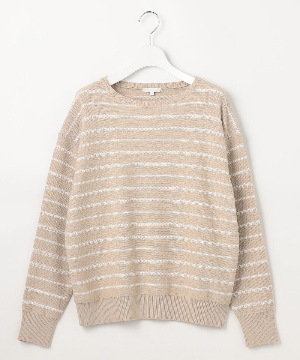 自由区 コットンポリミドルゲージボーダー ニット 