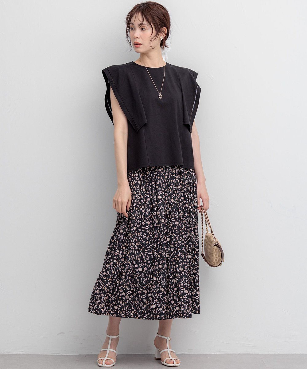 組曲 ギャザーライトデシン パンツ 