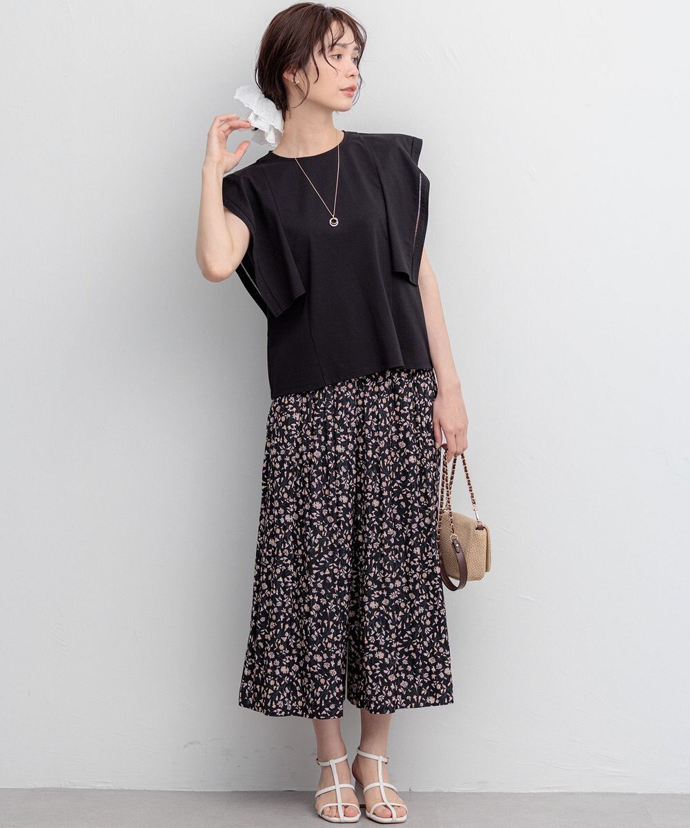 組曲 ギャザーライトデシン パンツ 