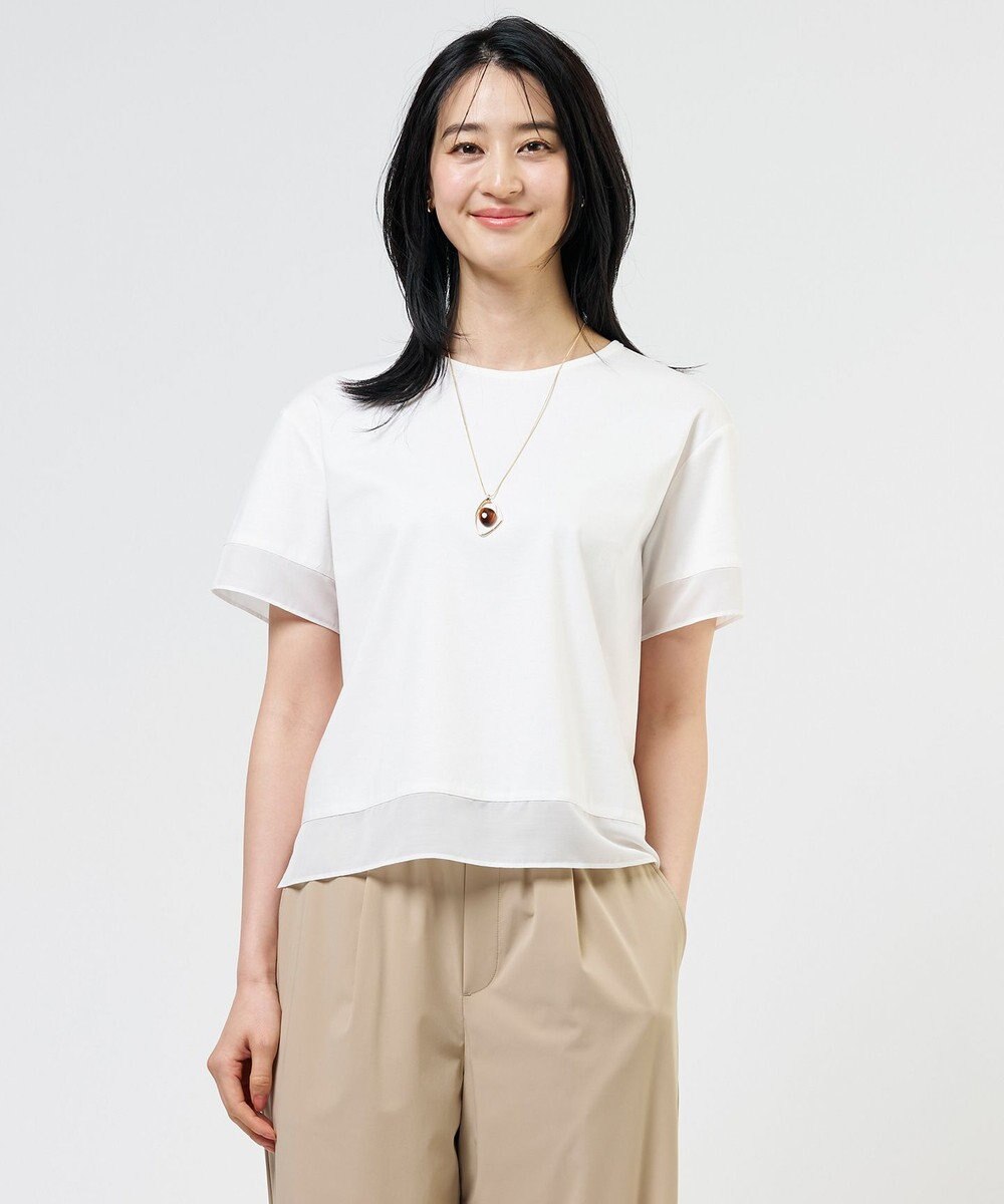 J.PRESS LADIES S 【シーンレスに活躍】コットンスムース シアーデザイン カットソー 