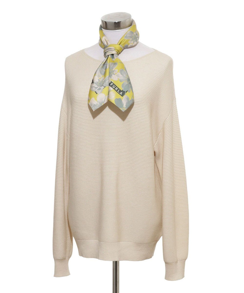 MOONBAT 【シルク100%】FURLA (フルラ) 花柄 シルクプリントスカーフ 65cm×65cm  UV対策 手洗い可能 