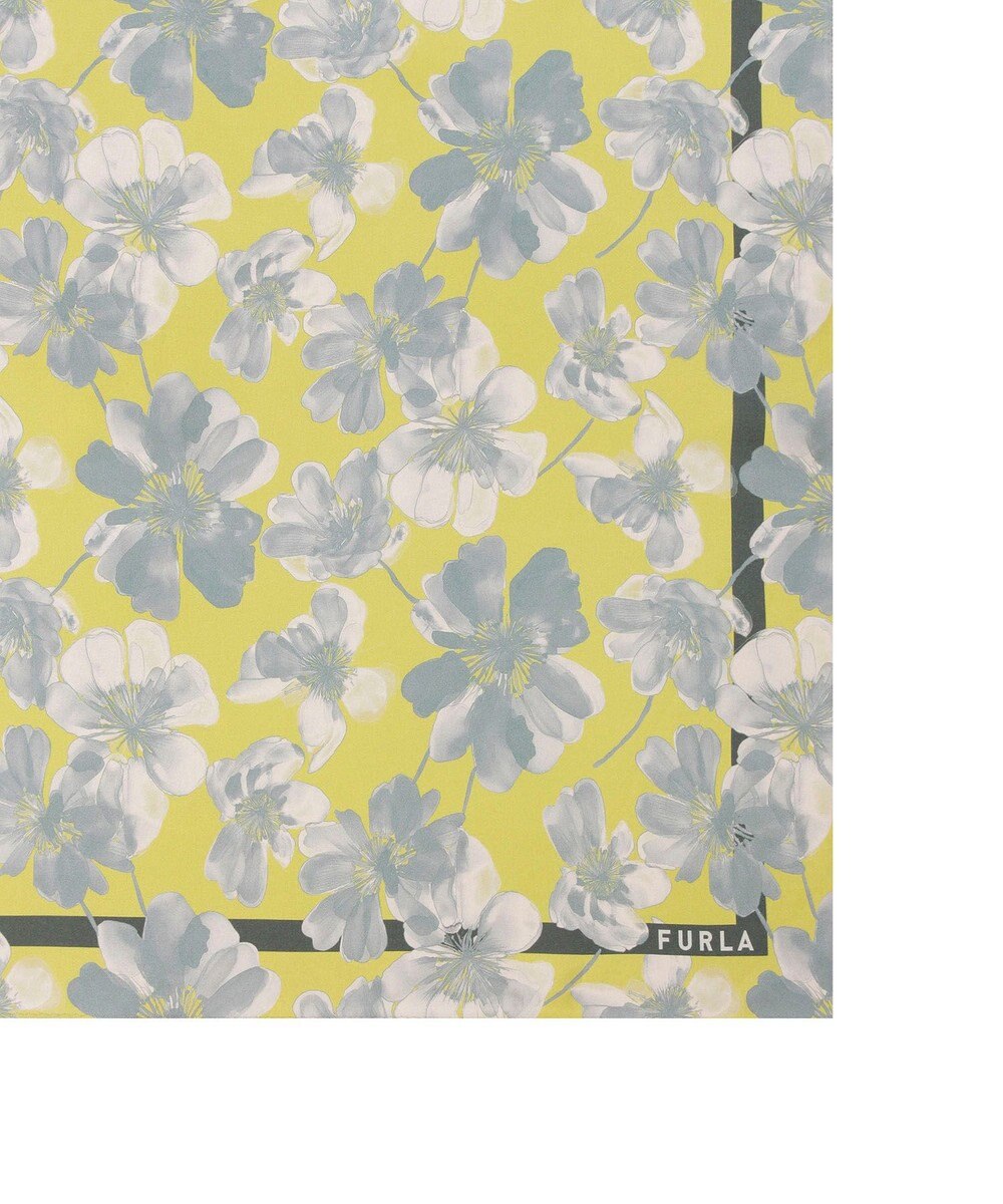 MOONBAT 【シルク100%】FURLA (フルラ) 花柄 シルクプリントスカーフ 65cm×65cm  UV対策 手洗い可能 