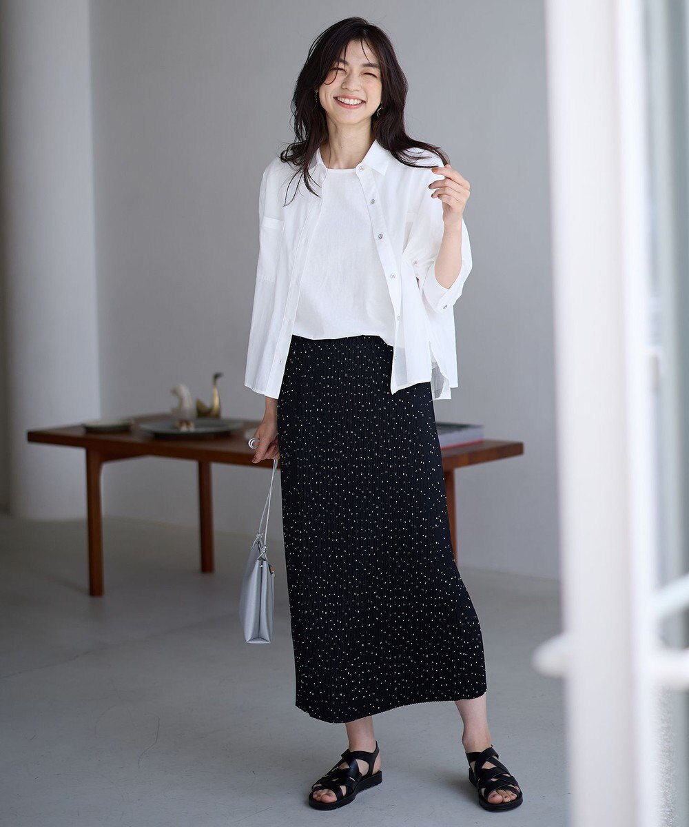 ANY L 【ウエストゴム】プリーツアイラインスカート 