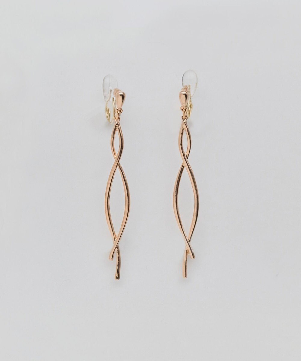 Phoebe 【痛くないシリーズ/金属アレルギー対応】スウィングクリスタルループフィットイヤリング　シャンパンゴールド 