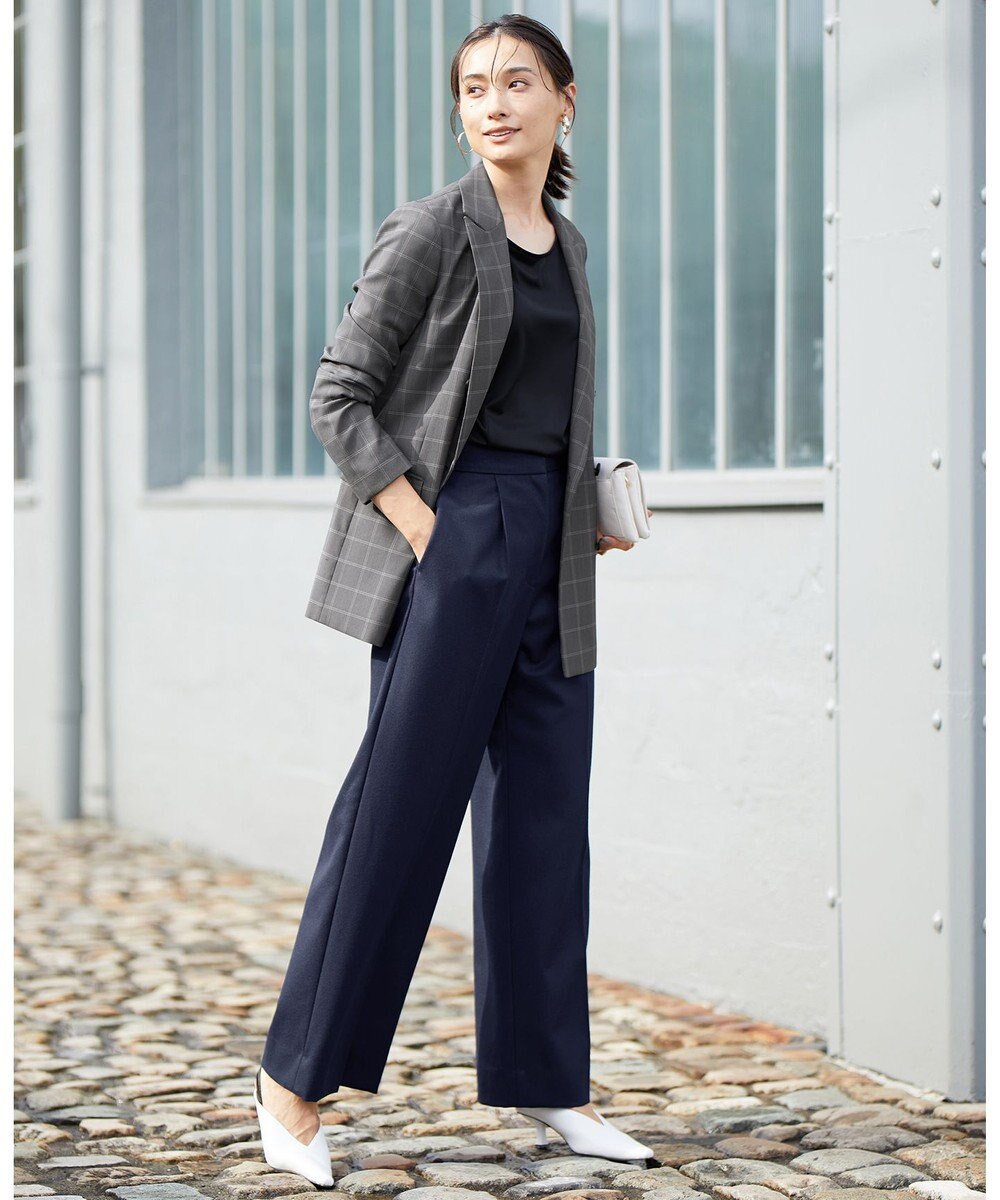 ICB 【洗える】トリアセサテンスムース 7分袖プルオーバー 