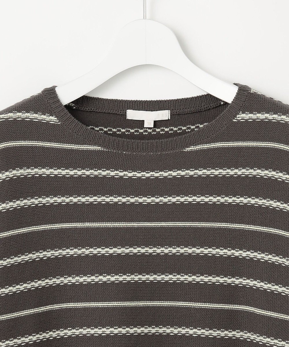 自由区 コットンポリミドルゲージボーダー ニット 