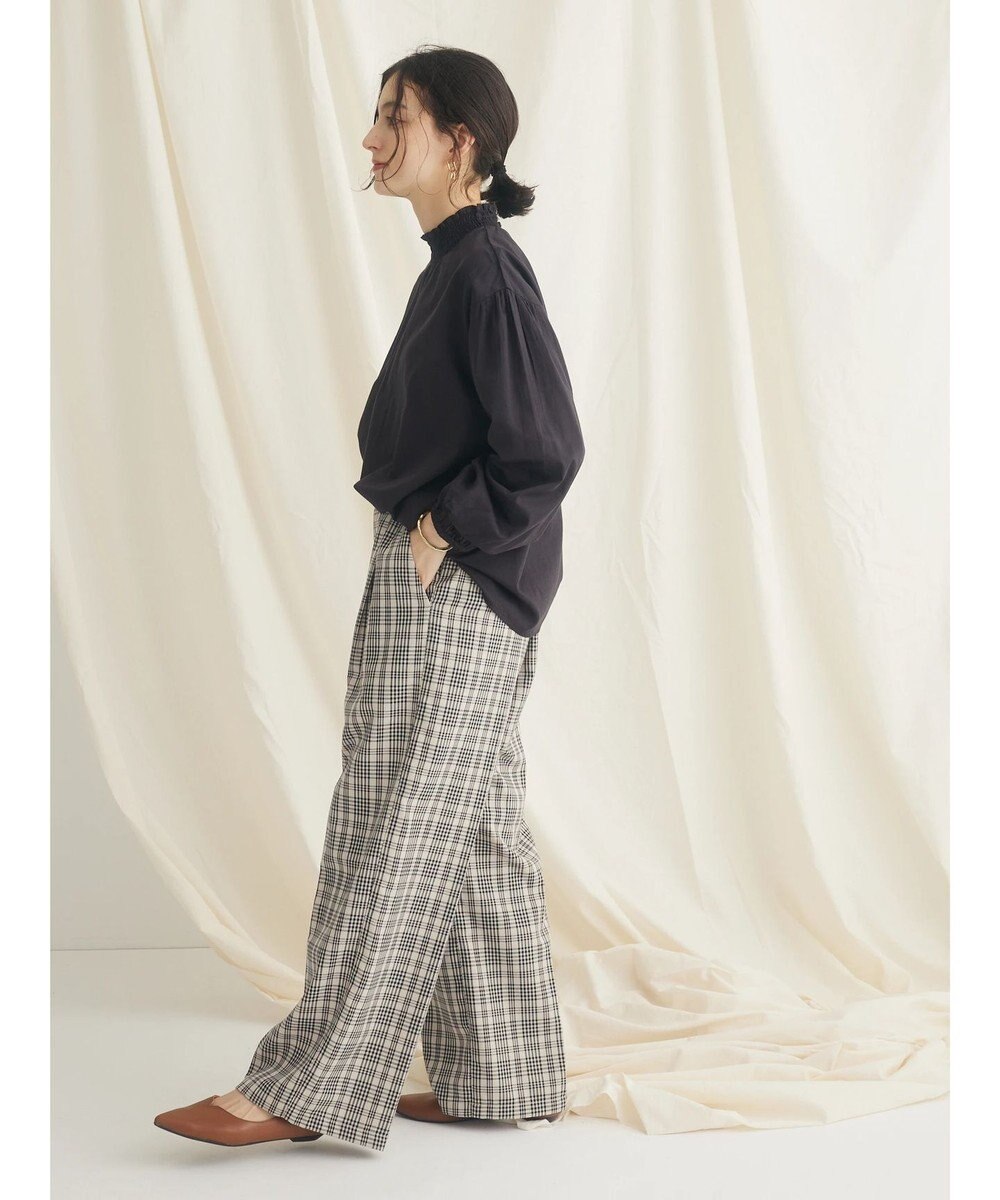 CRAFT STANDARD BOUTIQUE インドコットンシャーリングハイネックブラウス 