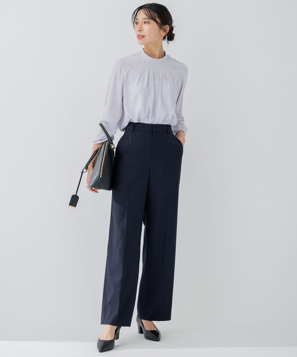 23区 【セットアップ対応/洗える】アイアスマットストレッチ セミワイド パンツ 