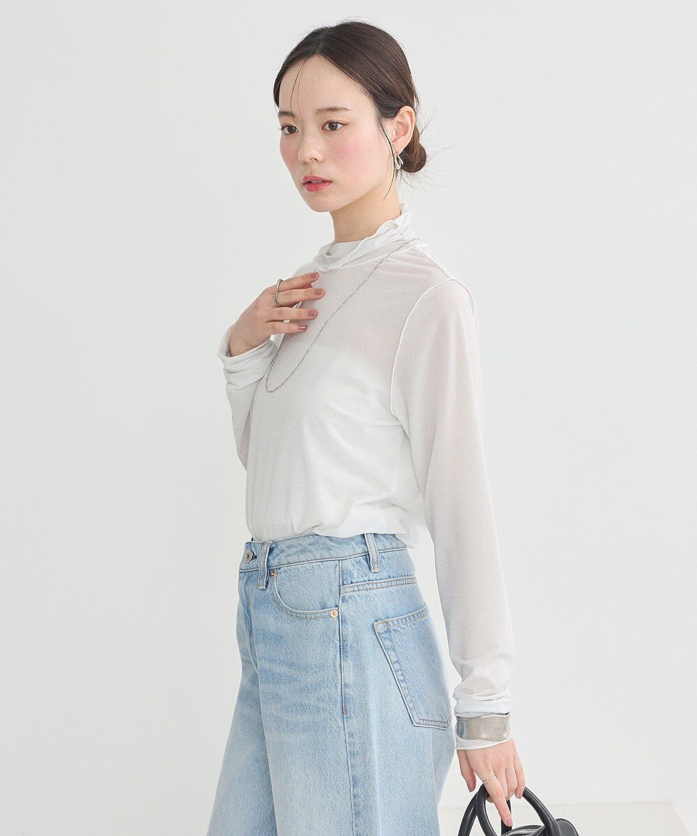 earth music&ecology シアーラメハイネックプルオーバー 