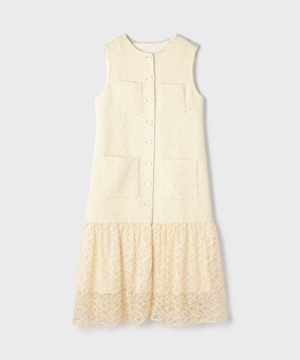 GRACE CONTINENTAL チュールコンビツイードワンピース 