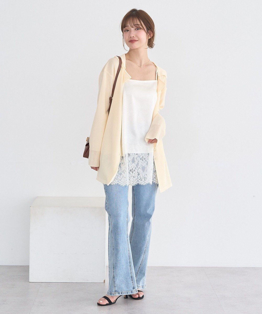 earth music&ecology テーラーカラーニットカーディガン 