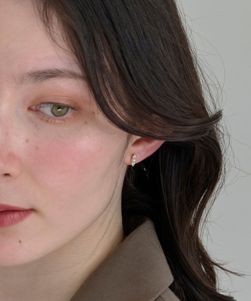 Phoebe 〈金属アレルギー対応〉クイーンパールビジューセラミックポストピアス/ニッケルフリー 