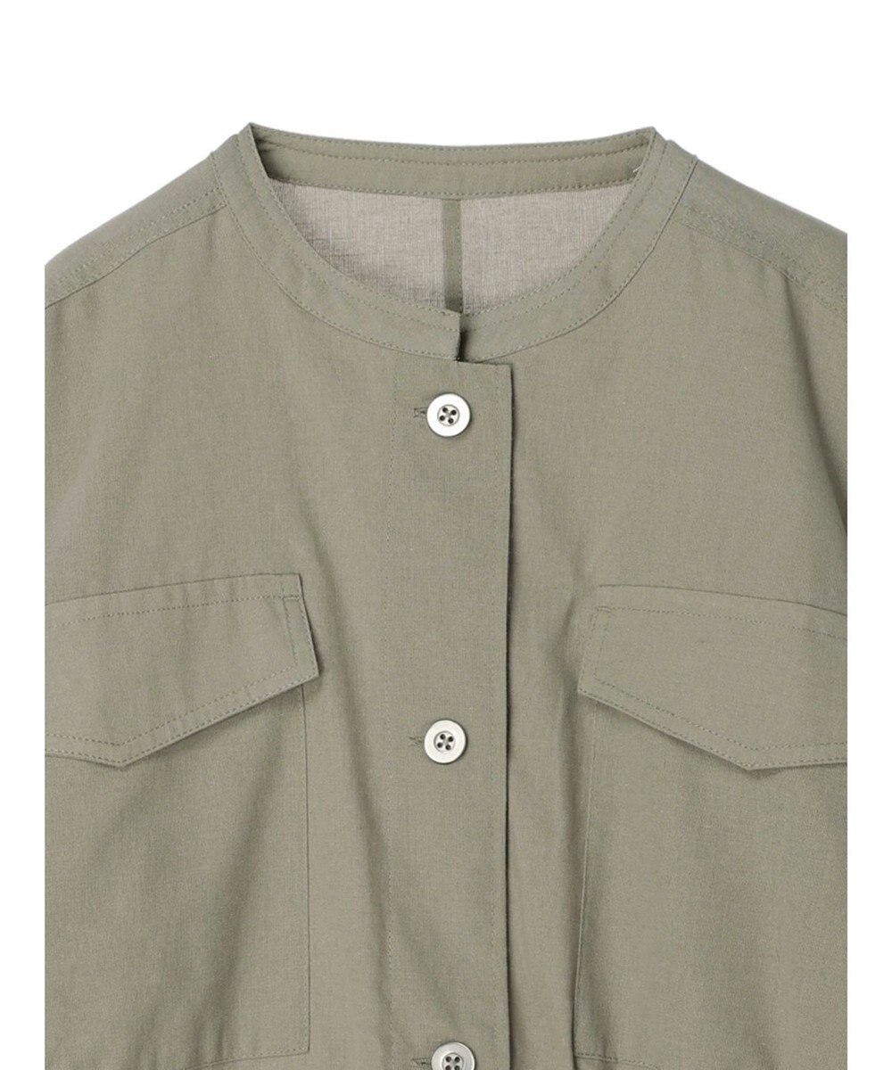 Green Parks 綿麻混ノーカラーブルゾン 