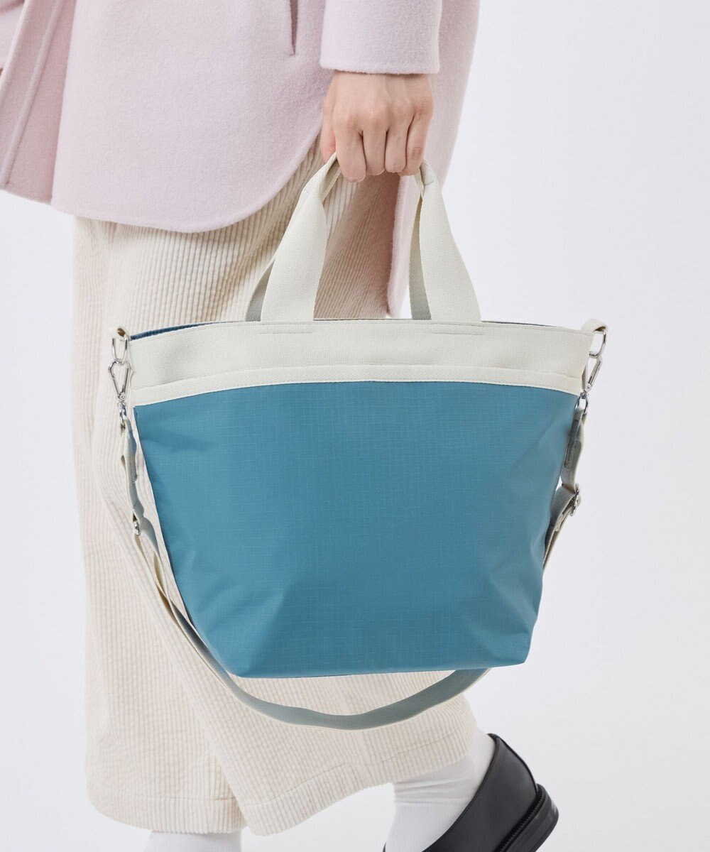 LeSportsac BUCKET TOTE/ブルーインディゴ/ベージュ 