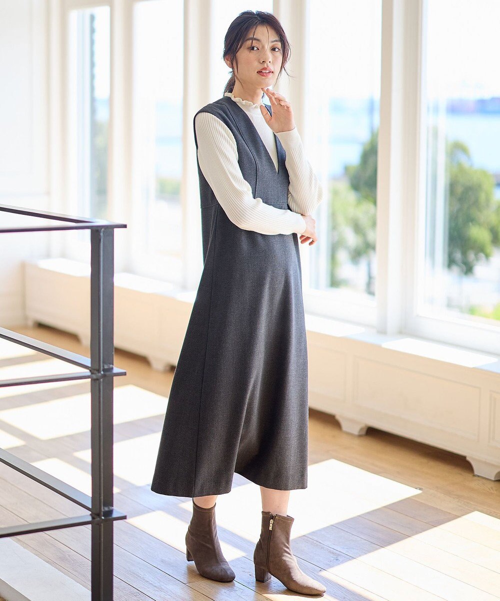 ANY 【洗濯機可】ライトツイードジャンスカ 