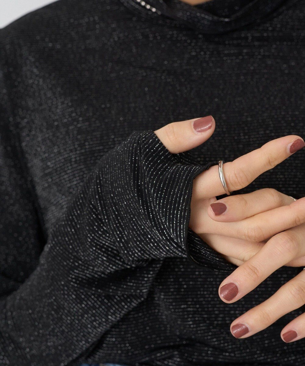 earth music&ecology シアーラメハイネックプルオーバー 