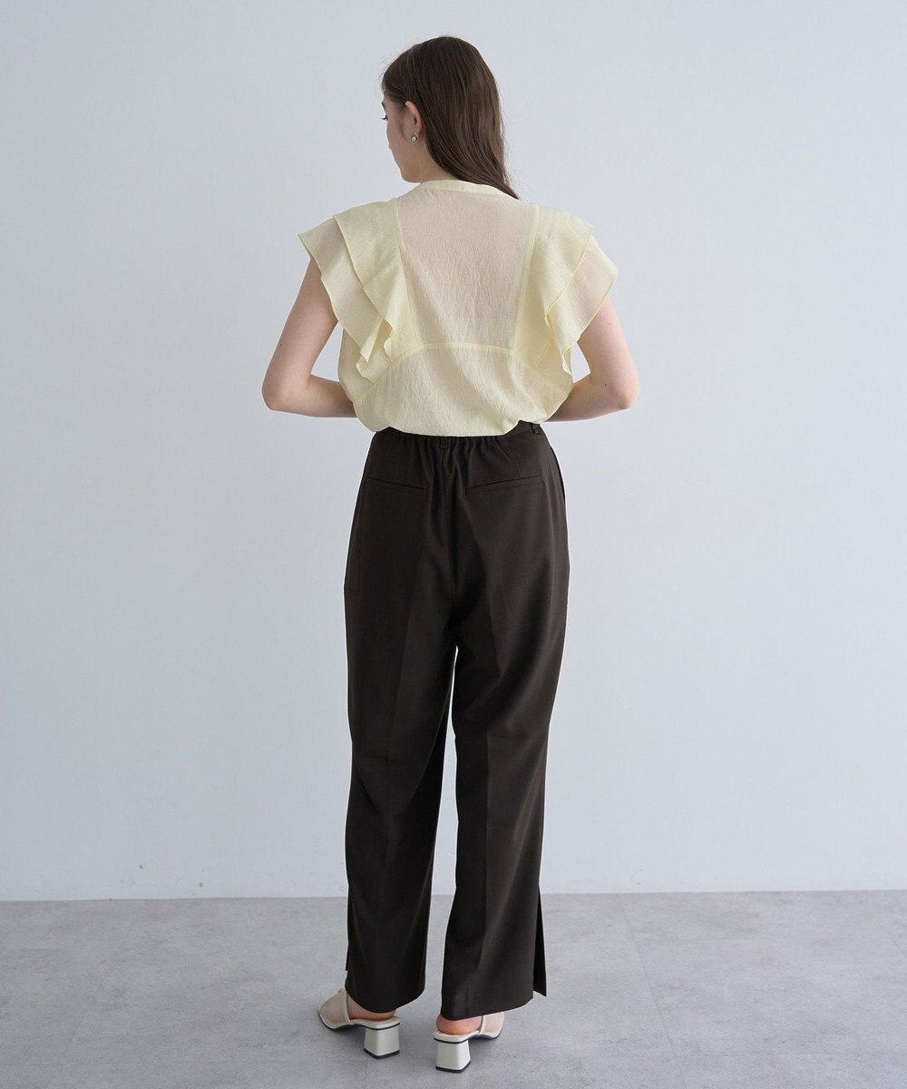 YECCA VECCA シアーラッフルブラウス 