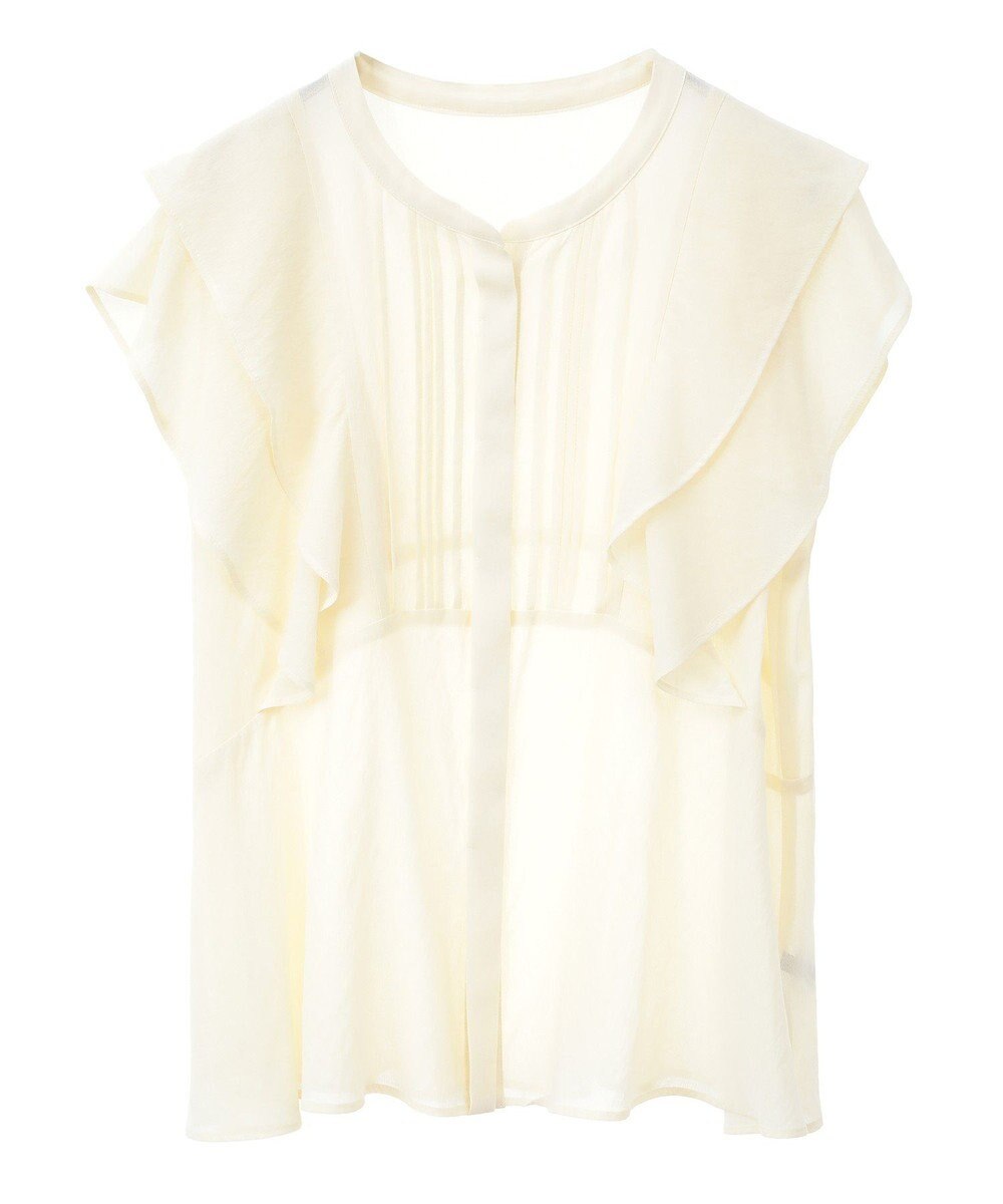 YECCA VECCA シアーラッフルブラウス 