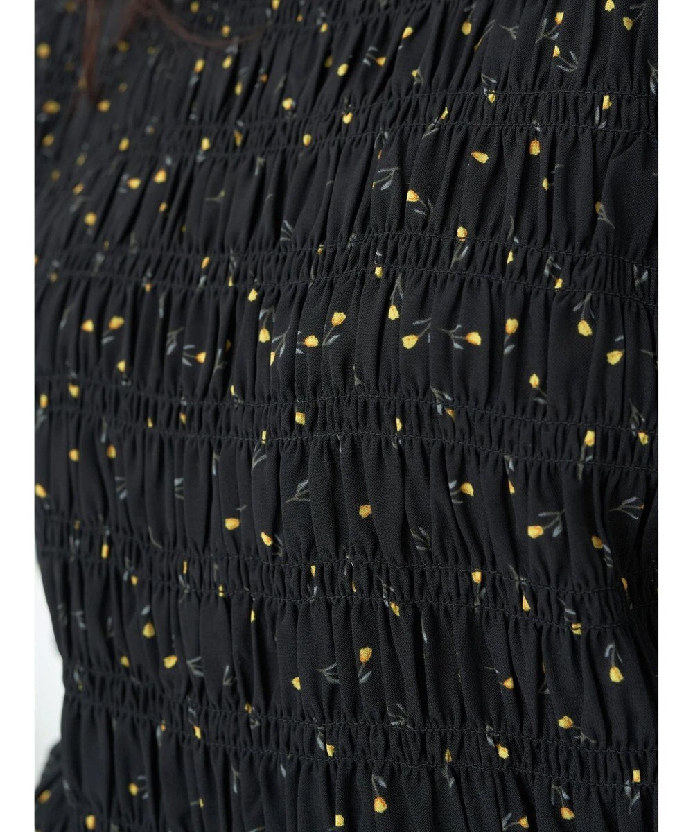 earth music&ecology 花柄パフスリシャーリングブラウス 